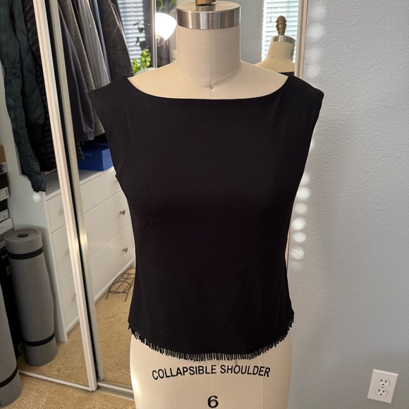 NWT Ann Taylor Black 2 pcs Set Sequined Fringe Size:  2 - Picture 3 of 16